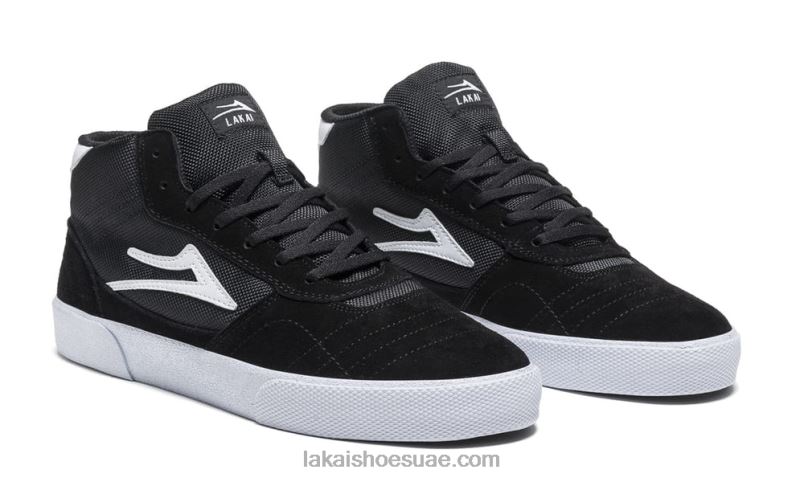Lakai 0LF8J109كامبريدج ميد أسود / أبيض من جلد الغزال