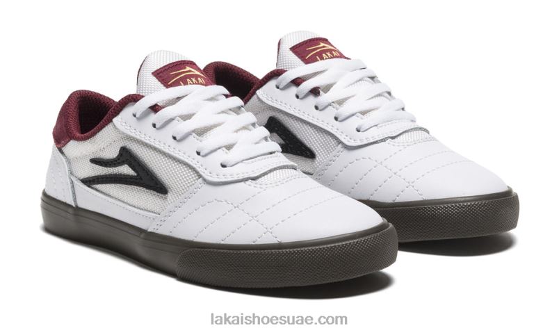Lakai 0LF8J117أطفال كامبريدج جلد أبيض / صمغ