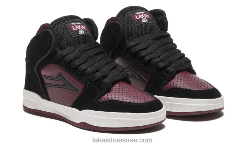 Lakai 0LF8J132أطفال تيلفورد أسود / بورجوندي من جلد الغزال