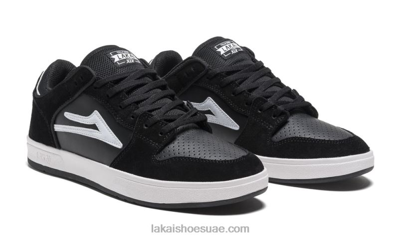 Lakai 0LF8J42تيلفورد منخفضة أسود / أبيض من جلد الغزال