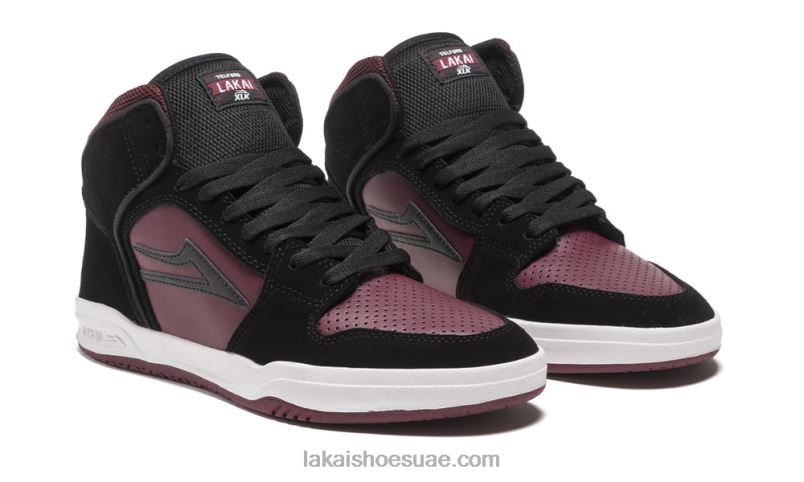 Lakai 0LF8J56تيلفورد أسود / بورجوندي من جلد الغزال