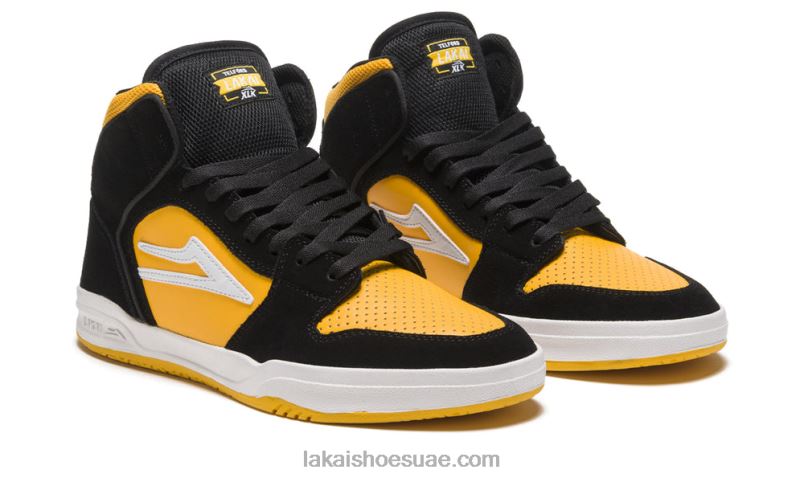 Lakai 0LF8J57تيلفورد أسود / أصفر من جلد الغزال