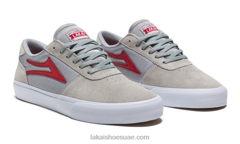 Lakai 0LF8J89مانشستر رمادي / أحمر من جلد الغزال